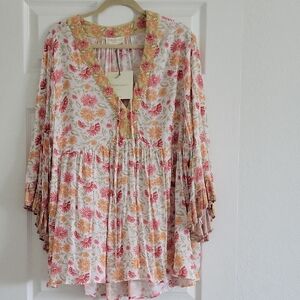 Cynthia Rowley Floral V-Neck Top